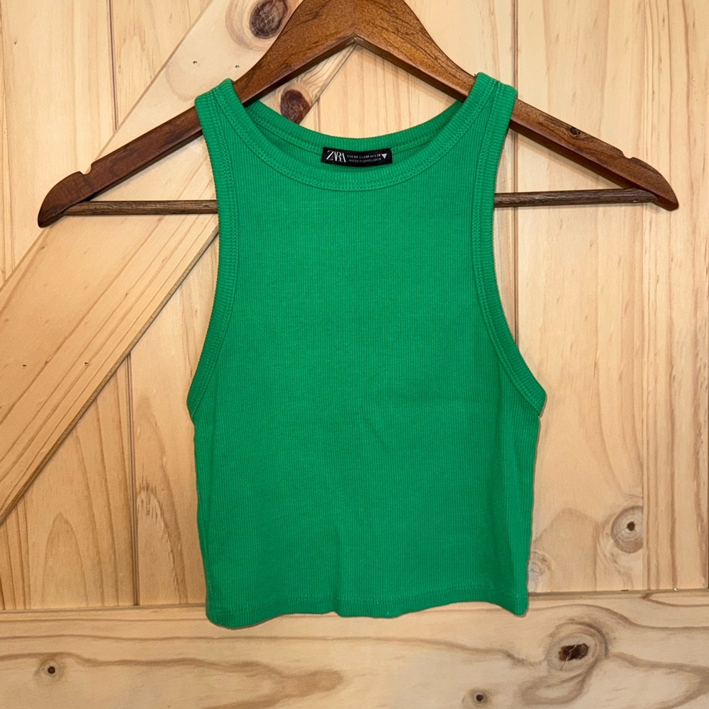 Zara Vibrant Green Crop Top